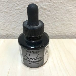 Bombay Black India Ink for Calligraphy or Dip Pens or Art. NEW